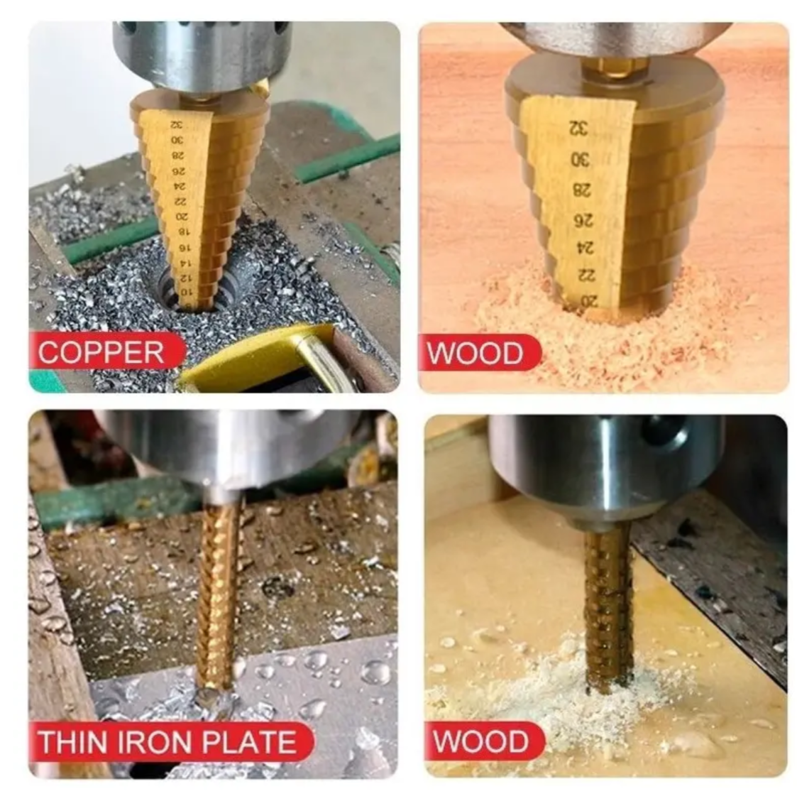 Vista 6 de Kit de 6 Brocas Escalonadas